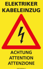 Warnaufsteller Elektriker Kabeleinzug
