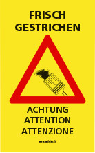 Warnaufsteller Frisch Gestrichen